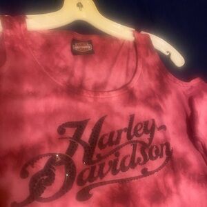 Harley-Davidson Red Tie-Dye Tank Top